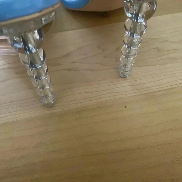 AZAELA WANG WEBSTER SCULPTURAL STILETTO ANKLE STRAP MODERN SANDAL IN BLUE SIZE 9 - Picture 6 of 11